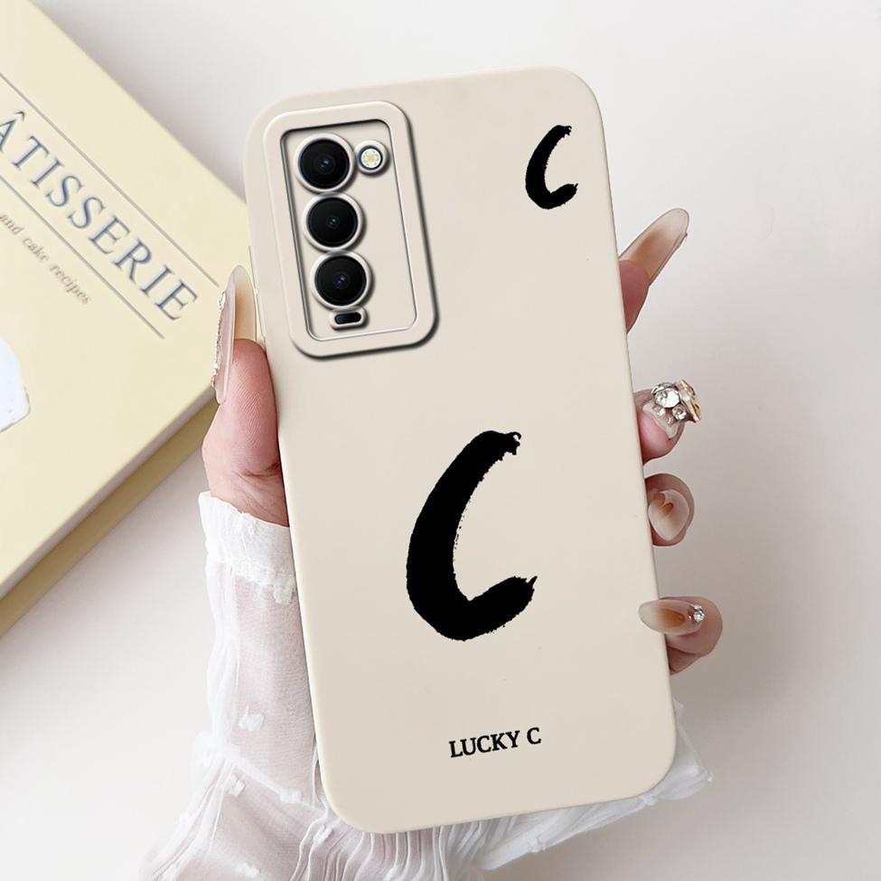 For Tecno Camon 18 CH6 CH6n 18P CH7 Cover Techno Camon 18T Case Simple Fashion Letters Pattern Design Silicone Shockproof Bumper