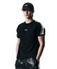 Hyeonpiteu Shoulder 2-Stripes T-Shirt-[Black]