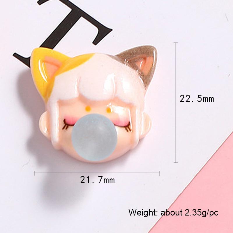 Decorative Materials Cartoon Girl Bubble Dragon 5pcs DIY Water Cup Pastes Brooch Jewelry Making Mobile Phone Case Patch Cream Glue Fashion