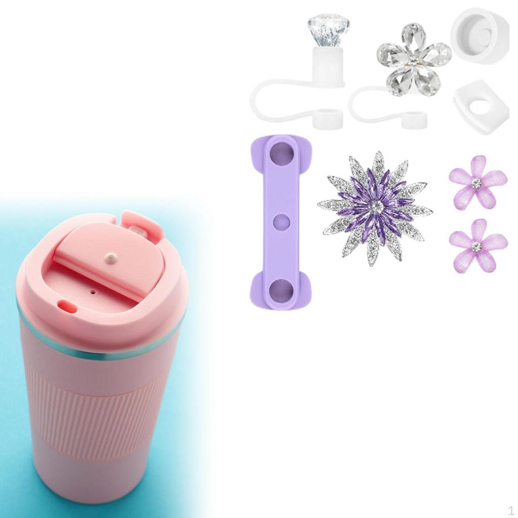 Cup -Accessoires Set, Charms, Ideal Gift for Tumbler, Stylish Spilling Stopper, Parts Ornament