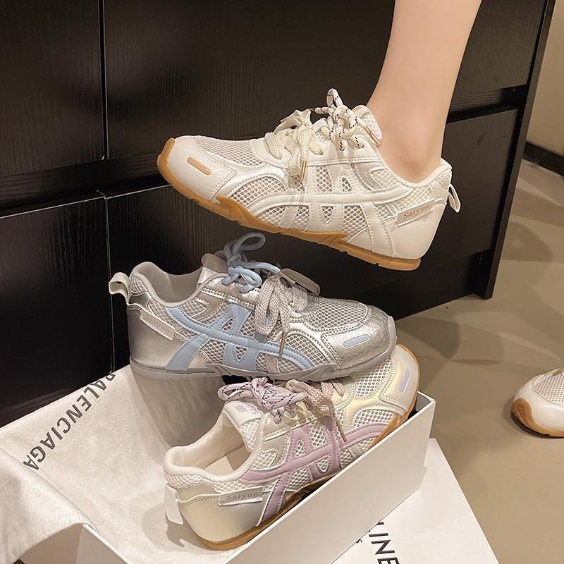 thick-soled German training shoes women's little white shoes 2025 new summer mesh breathable casual shoes versatile sports Forrest Gump shoes