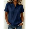 TIFICY Women's Fashion Casual Summer Spring Stripe Print Short Sleeve V-Neck Blouses & Shirts