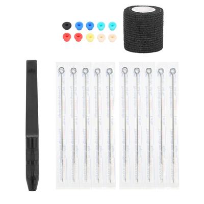 Caneta de Tatuagem Manual Aço Inoxidável Agulha de Tatuagem Bandagem Ilhós Kit de Ferramentas de Tatuagem Acessório Aiguille de