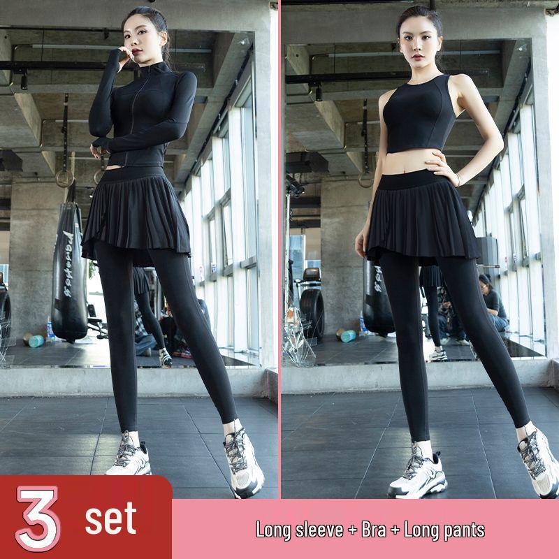 Women's Pleated Skirt & Jacket Quick-Dry Yoga Set