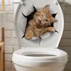 Lustige Orange Katze, die aus einem Loch schaut, Toilettenaufkleber, Wasserdichte Selbstklebende Dekoration für Toilettendeckel Badezimmerdekoration
