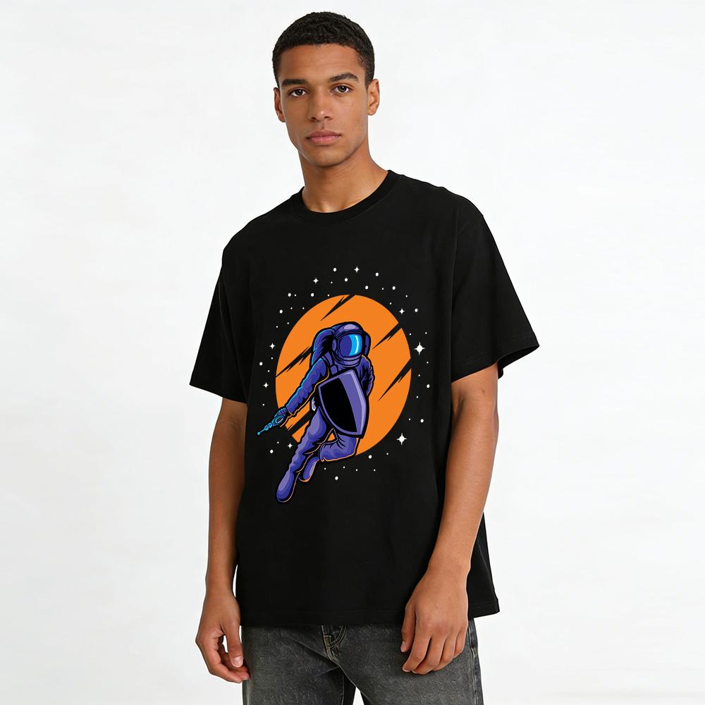 Future Space Warrior Print Casual T-Shirt Pure cotton T-shirt