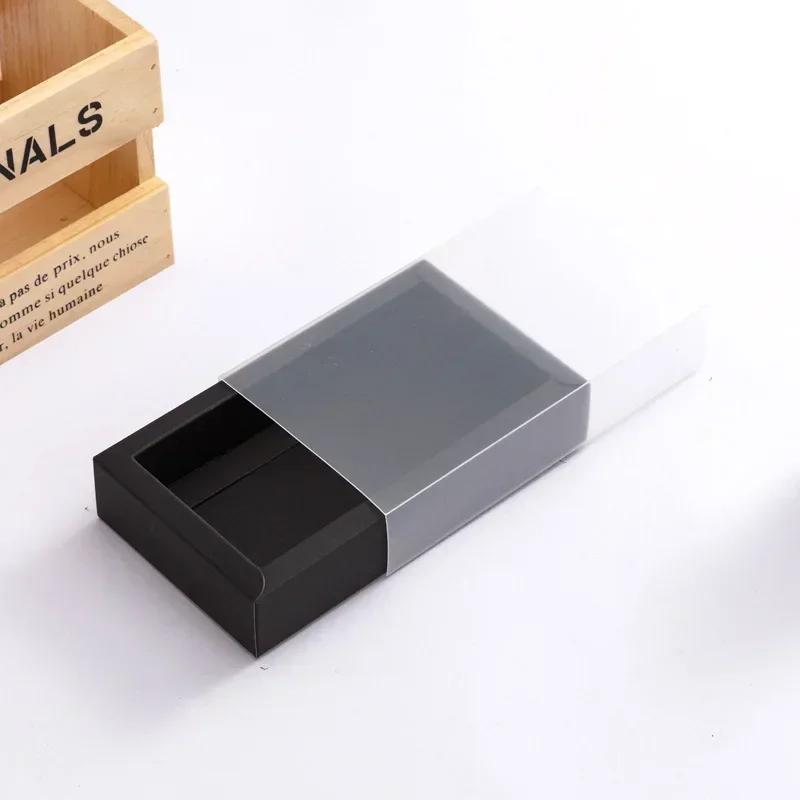Kraft Paper Frosted Translucent Packaging Box PVC Plastics Drawer Festival Gifts Storage Carton Desserts Cake Packing Boxes