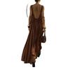 Fashionable Women's Back Hollow Vacation Women's Dress French Elegant Pleated Suspender Long Dress