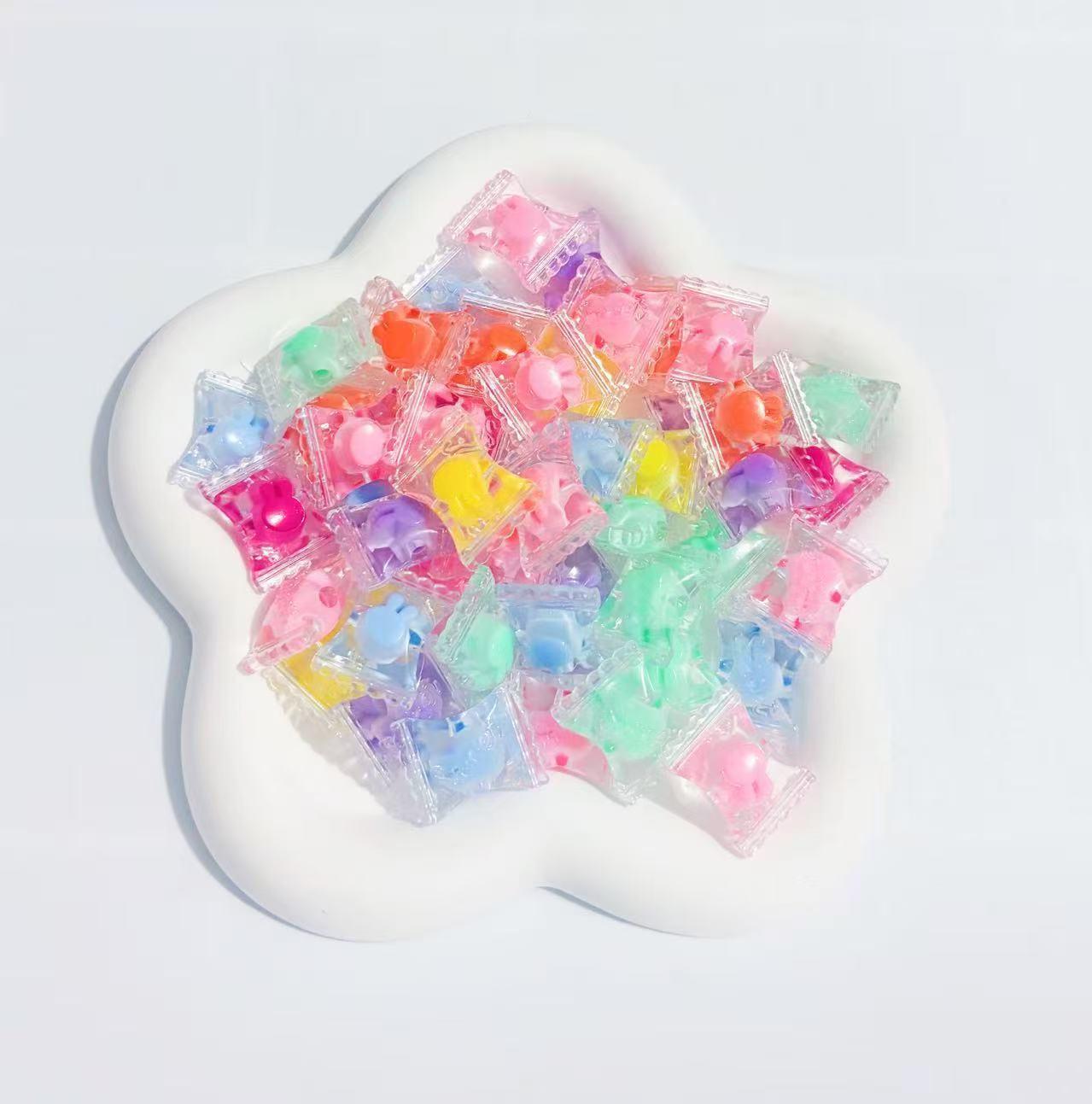 

Прозрачные акриловые бусины «бусина в бусине» в виде конфет для изготовления украшений своими руками 21*17mm, 100 pcs