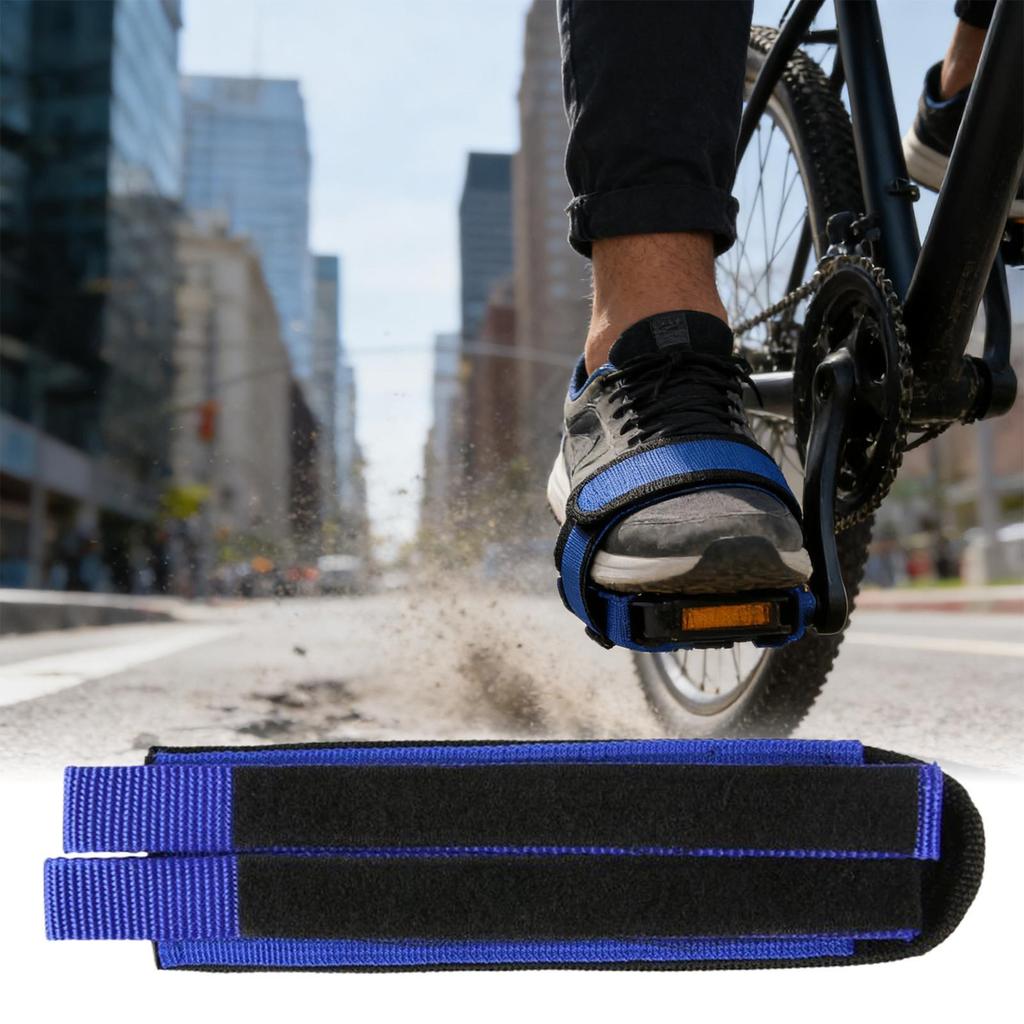 Adjustable Bike Pedal Straps Nylon Foot Retainers to Secure Feet & Improve Pedaling Fit for Mountain Road & Folding Bicycles