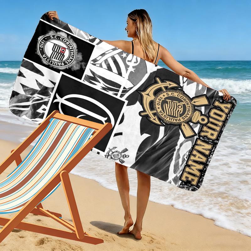 Custom Name Corinthians Print Beach Towel, Large Soft Quick Dry Towel for Beach Camping Swimming