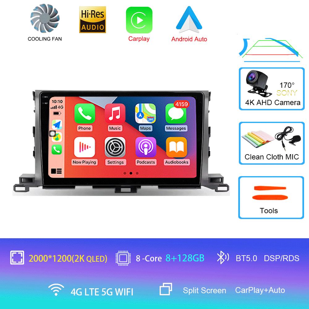 Für Toyota Highlander Kluger 3 XU50 2013 2014 - 2019 Autoradio Android 14 Navigation Multimedia-Player GPS WiFi+4G Carplay Auto