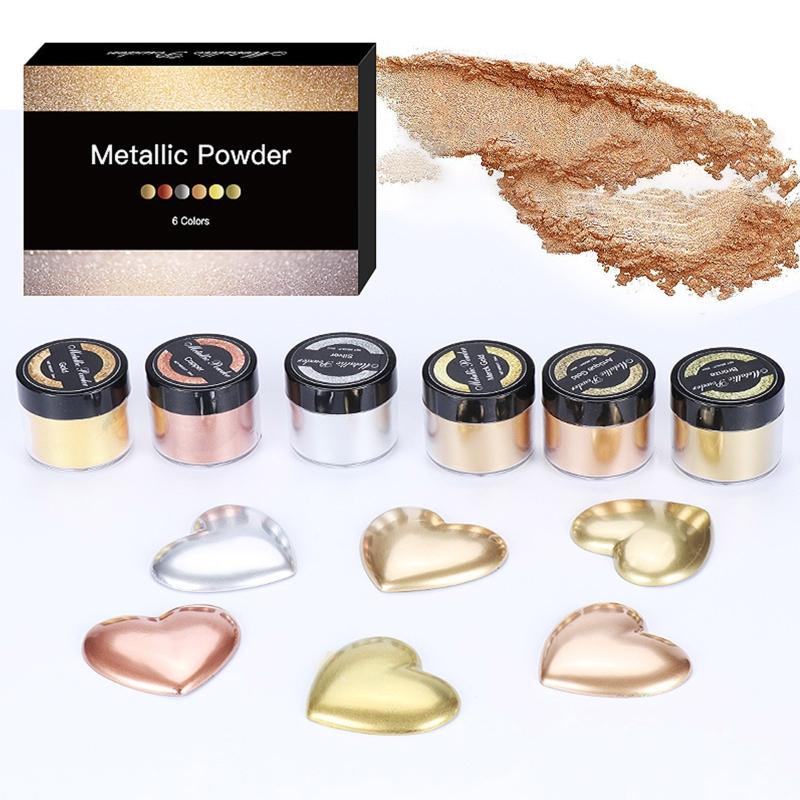 Metallic Pigment Powder 4 Colors Fine Resin Pigment Powder Each Bottle 20g Resin Color Pigment for Epoxy Resin Coloring