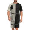 Men's Halloween Casual Lounge Pajama Set Short Sleeve Top and Shorts Comfortable Fit Lightweight Soft Fabric Relaxed Style