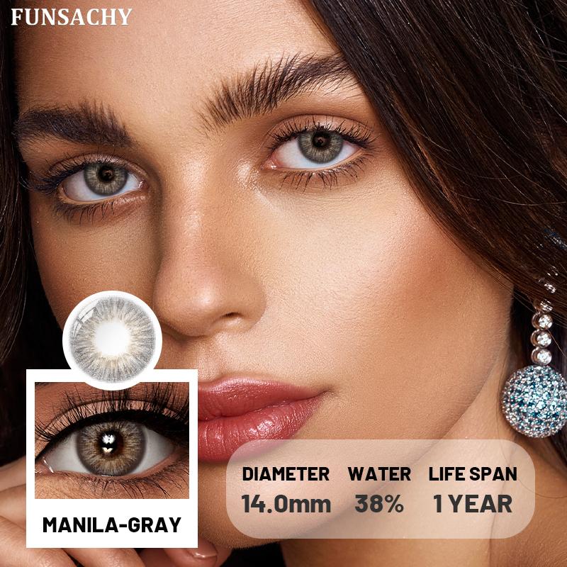 FUNSACHY 1 Pair Natural Colored Contact Lenses for Eyes Brown Pupils Lens Contact Lenses Cosmetic Green Contacts New Color Lens