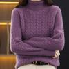 Turtleneck Sweater Women's Autumn and Winter Twisted Long-sleeved Knitted Sweater Loose and Casual Pullover