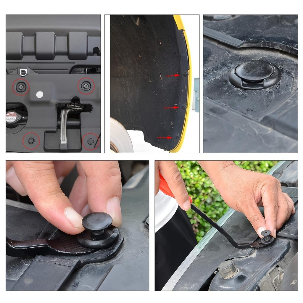 635 Stück Auto Halteklammern & Befestigungselemente Sortimentskasten | 16 Größen Nylon Stoßfänger/Kotflügel Nieten mit 10 Kabelbindern & Entfernungswerkzeug