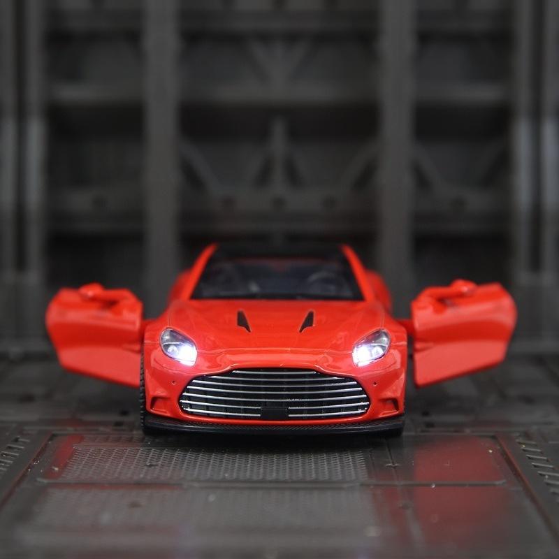 AAZY1 1:34 Vanquish 2025 Alloy Supercar Model Has Sound and Lighting Functions Two Doors On Both Sides That Can Be Opened