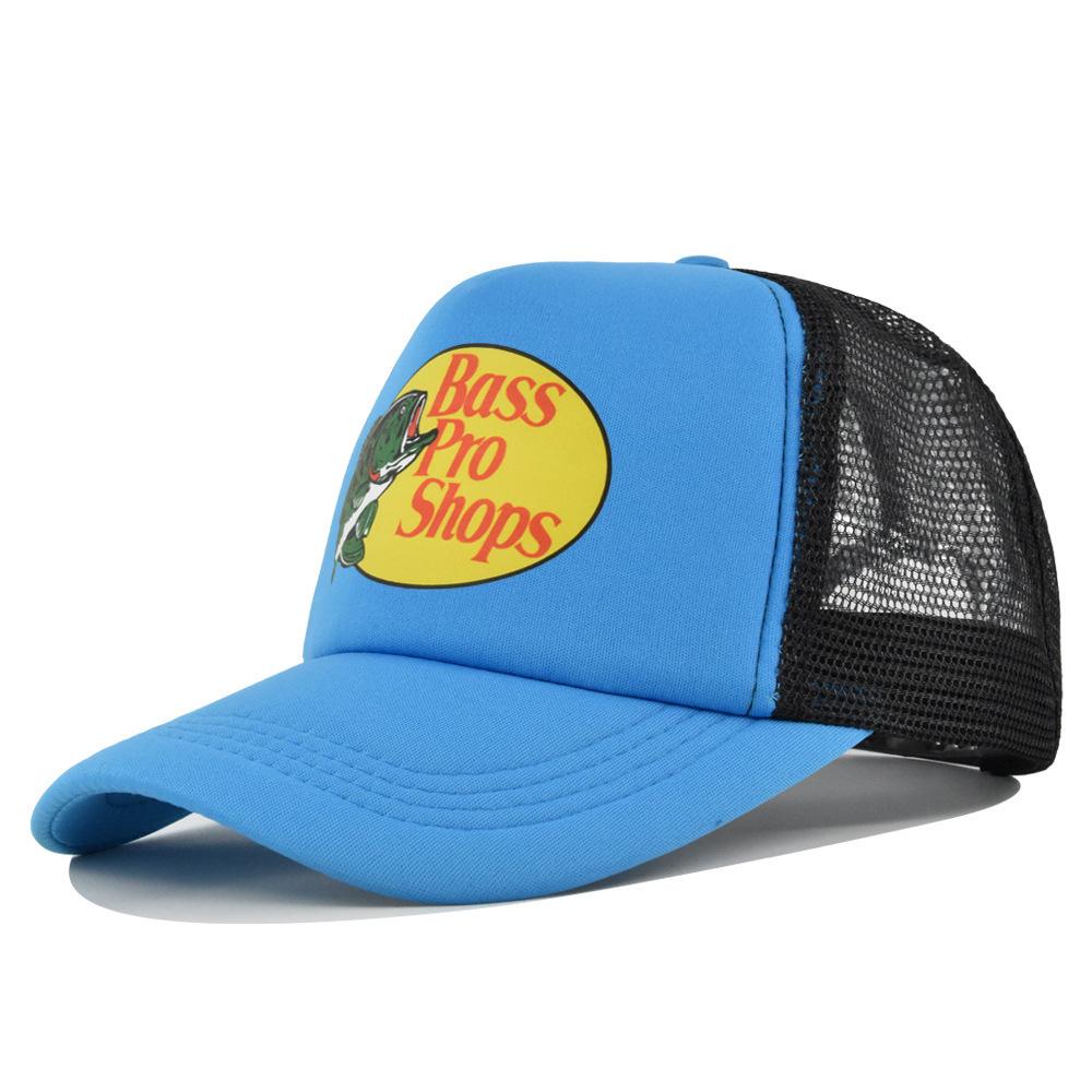 Cool hat Baseballpet vis zeefdruk gaas klep pet heren en dames gaaspet wandel reizen zonnehoed polyester adjustable