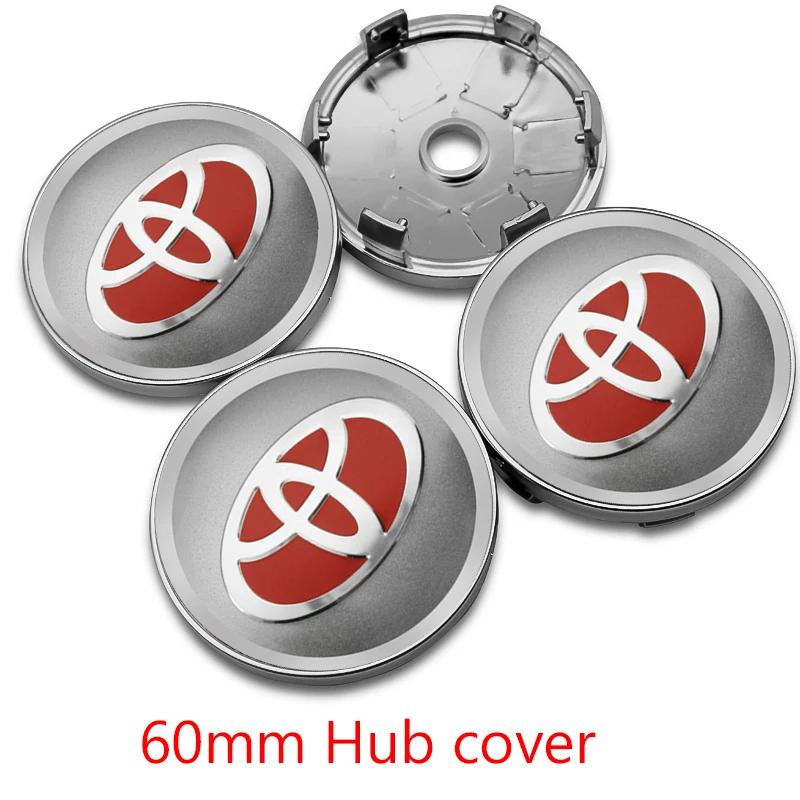 4Pcs 56mm 57mm 60mm 62mm Car Wheel Center Hub Cap Stickers Accessory For Toyota Rav4 Yaris Avensis Corolla Camry crown Rim Cover