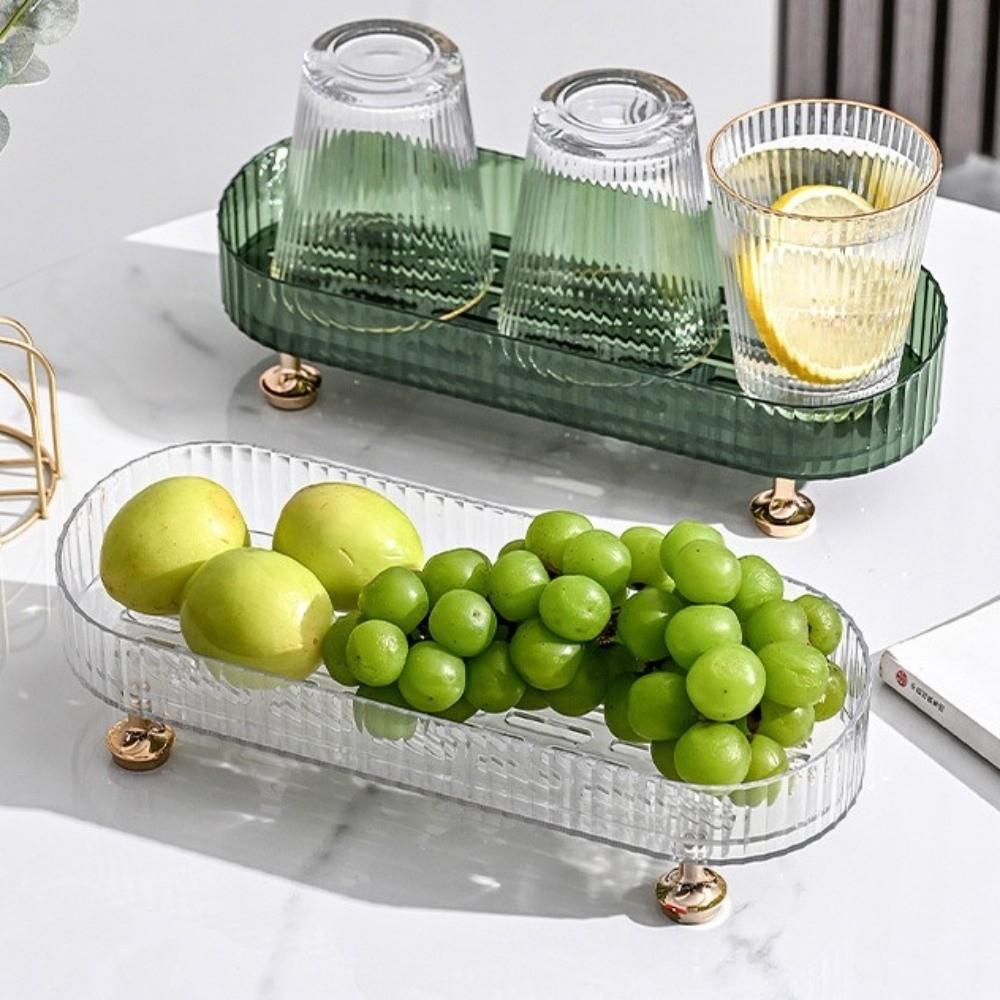 Large Capacity Makeup Holder Anti-Slip Base Countertop Organizer Bathroom Vanity Tray Dresser Use