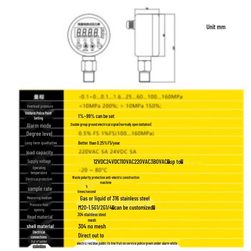 Stainless Steel Vacuum Pump Pressure Gauge