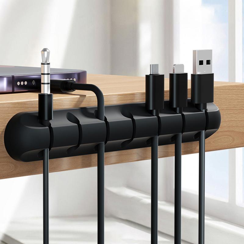 Kabelorganisering Lederholder Fleksibel Usb-kabeloppruller Ryddig silikonklemmer for mus Tastatur Øretelefonbeskytter