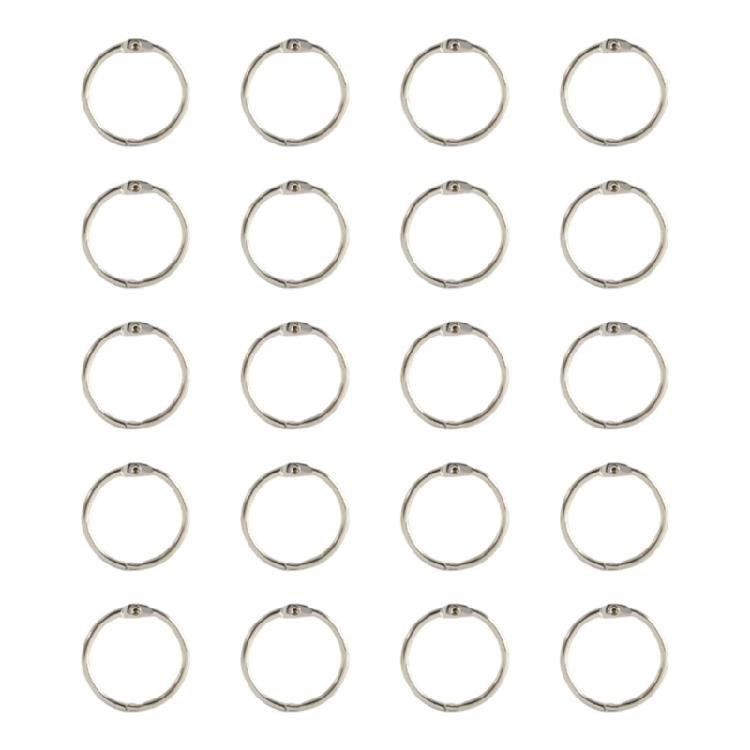 20 Pcs Metal Binder Rings 25mm Bookbinding Rings Loose Leaf Connector Book Rings for Organizing Paper Cards Scrapbooks Inner 25mm серебряный