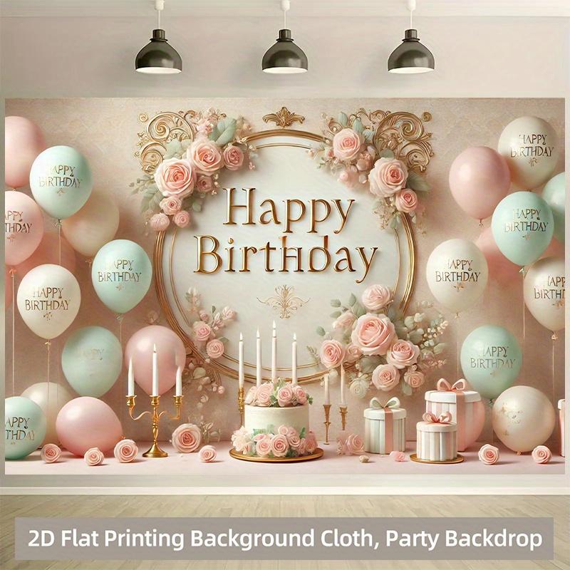 1 piece of 2D Flat Banner, polyester background banner for birthday party decoration scene, durable fabric
