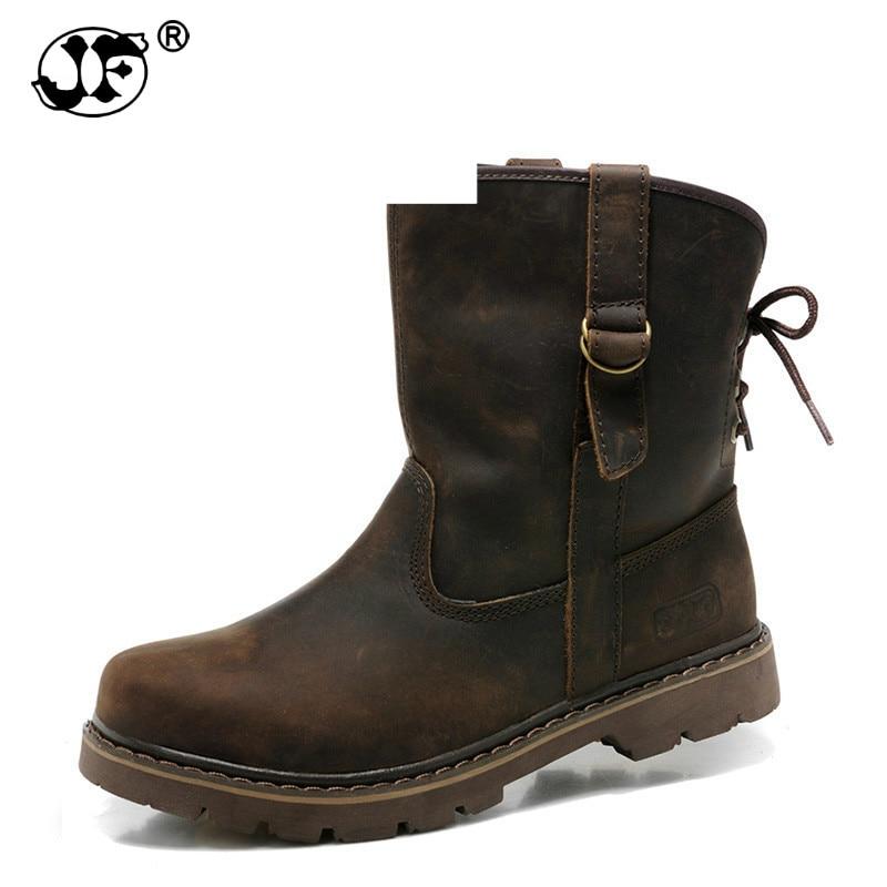 39 44 Botas de cuero genuino para hombre Botas de motocicleta vintage Hombre  Marrón Zapatos de seguridad de alta calidad 258 comprar a buen precio —  entrega gratuita, reseñas reales con fotos — Joom