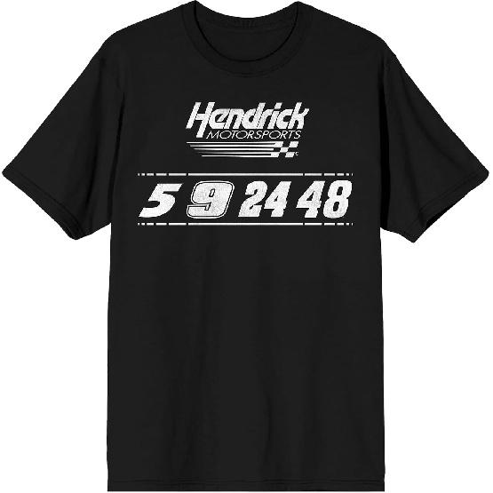 Hendrick Motorsports 5 9 24 48 Adult Black Crew Neck Short Sleeve T-Shirt
