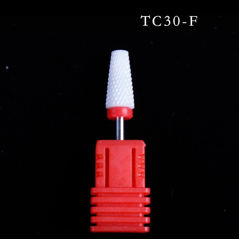 Nail Art Ceramic Grinding Head, Single Corn Bullet Cylindrical Rocket-Shaped Nail Electric Grinding Machine Accessories Grinding Head