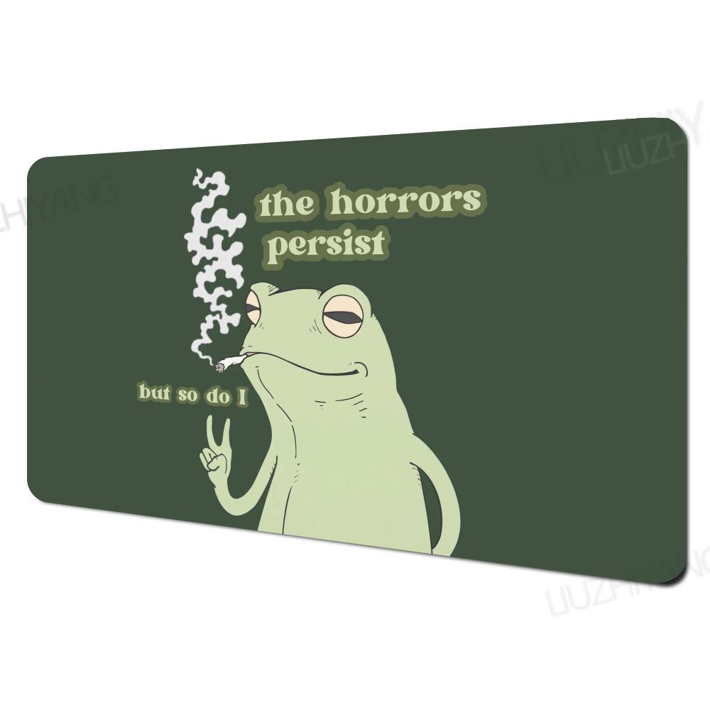 Cute Green Frog Mouse Pad 350*600 Card Desk Mat Large Computer Office Mousepad XL Anti-slip for MTG DTCG CCG RPG Trading Playmat