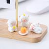 2Pcs Mini Resin White Miniature Sheep Figurines Tiny Resin Sheeps Figures Small Animals Lamb Figurine for Desk, Car Accessories
