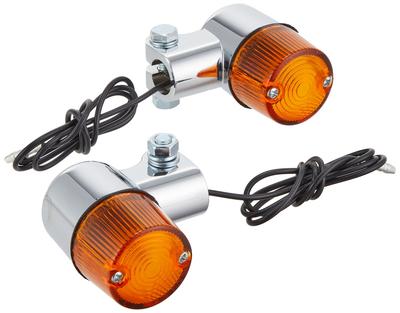Kitaco 800-5001606 Runder Mini-Blinker-Satz, Einzelbirne, Allzweck, Verchromt/Orange