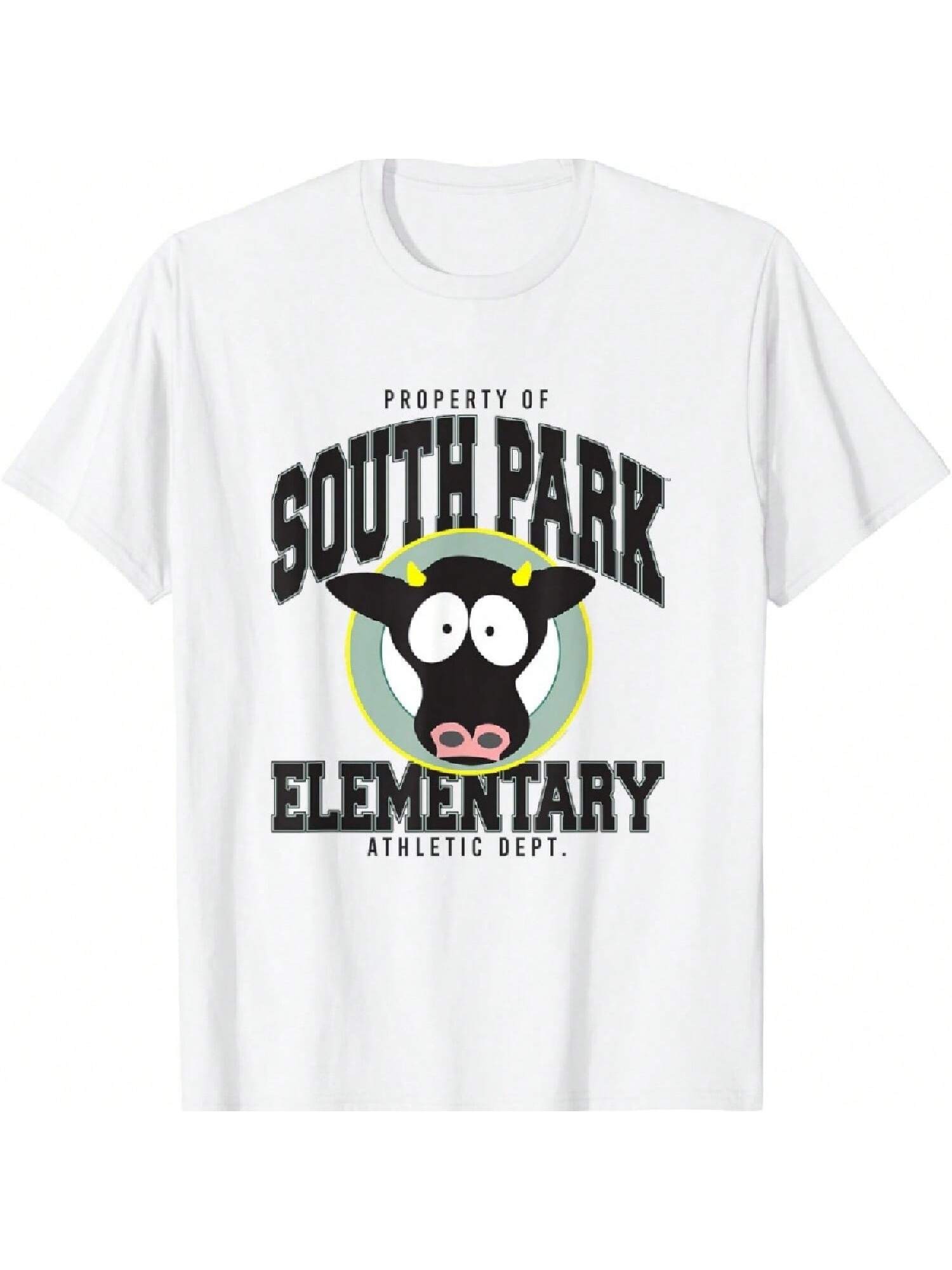 South Park Eleunisextary Cow School Logo And Mascot Cartoon T-Shirt S разноцветный