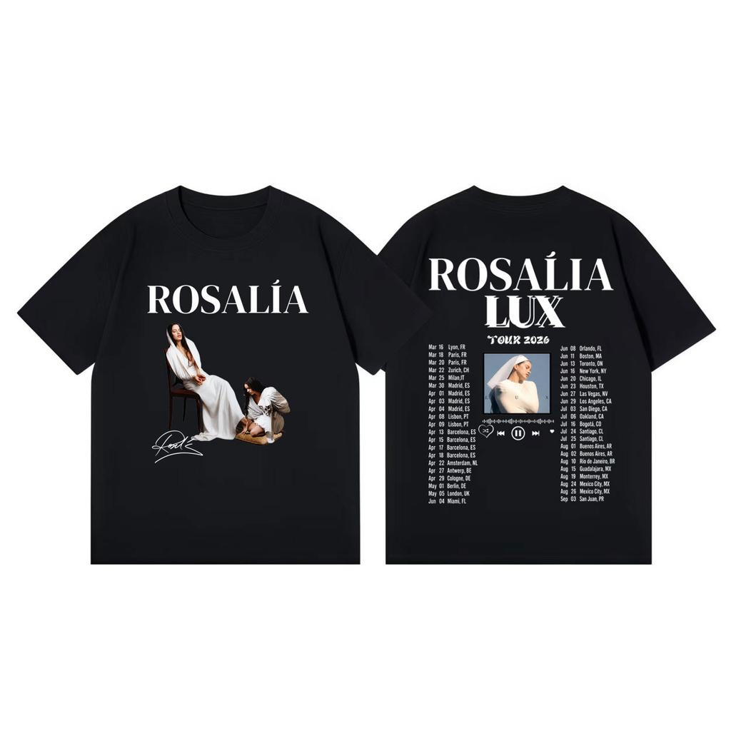 Rosalia LUX Tour 2026 Graphic T Shirts Unisex Women Clothing Fashion Aesthetic Tshirt Summer Casual Cotton Short Sleeve Tshirts