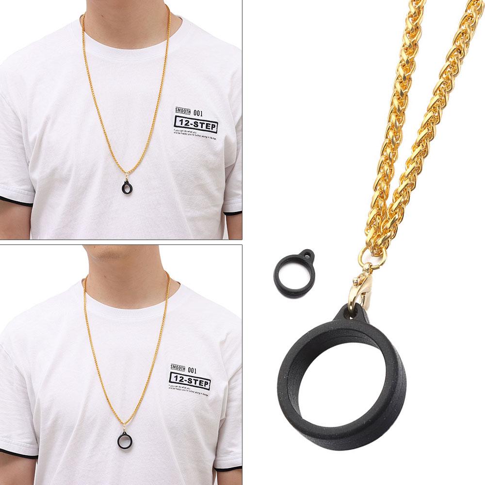 

Гибкое силиконовое подвесное кольцо с бретелькой на шее, универсальное ожерелье-цепочка с килем, металлический ремешок, цепочка с защитой от потери