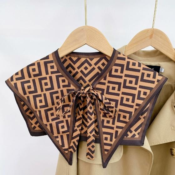 New Design Floral Shawl Fake Collar Women Detachable Collars Big Lapel False Collar Shoulder Wrap Scarf Clothing Accessories