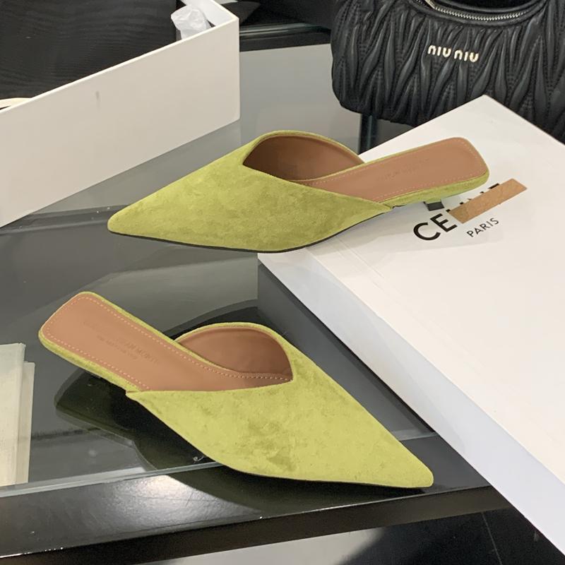 Fashion SUOJIALUN 2024 Autumn New Brand Women Sandal Shoes Fashion Pointed Toe Shallow Slip On Slingback Shoes Thin Low Heel Pumps