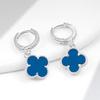 Womens Four Leaf Clover Earrings 18K Gold Plated Red Agate Luxury Fashion Jewelry