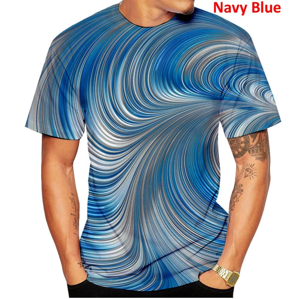 Latest Fashion Men's Colorful 3D Printed T-Shirt Swirl Funny Short Sleeve T-Shirt