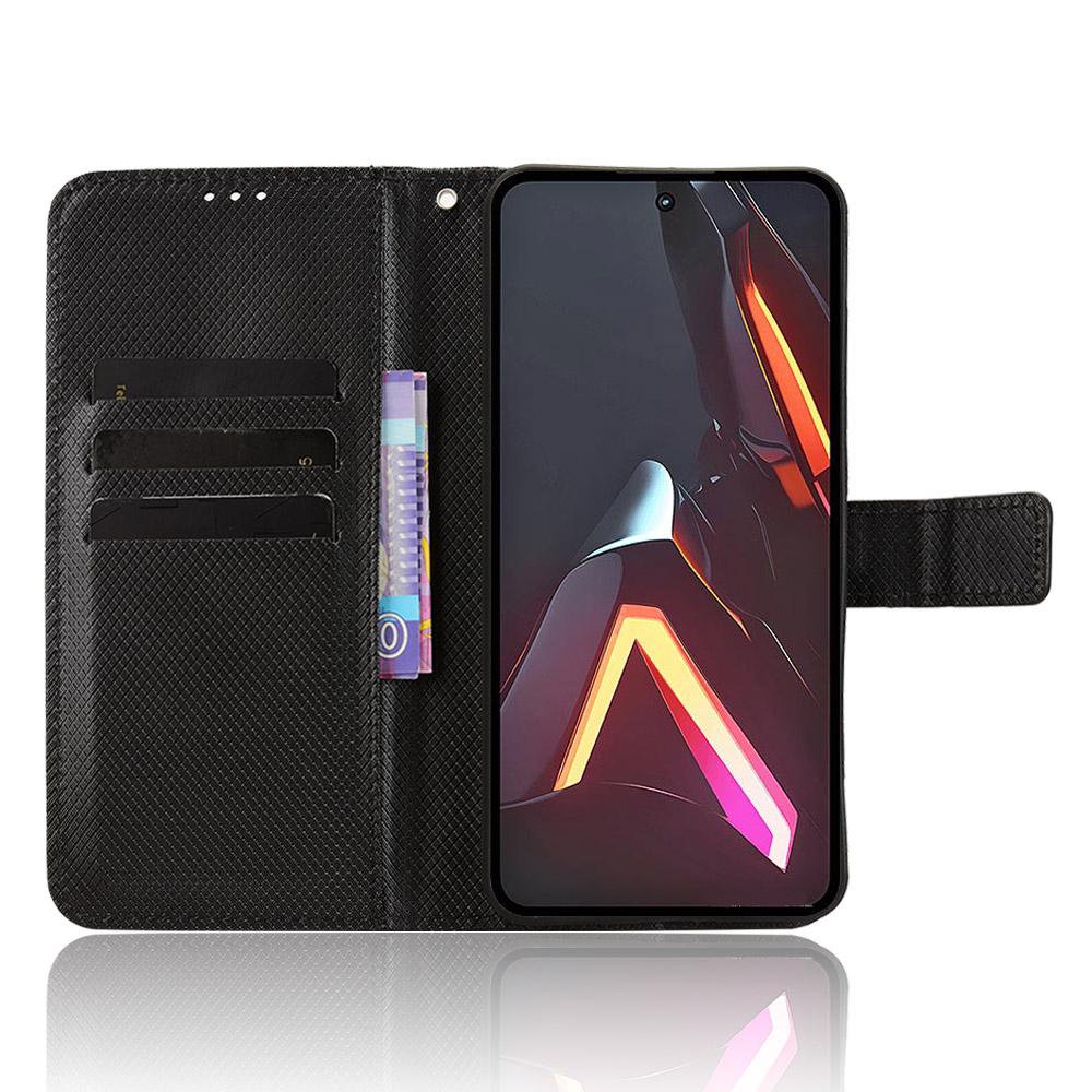 For ZTE Nubia Neo 3 GT 5G Leather Wallet Case with Strap Diamond Texture Phone Cover