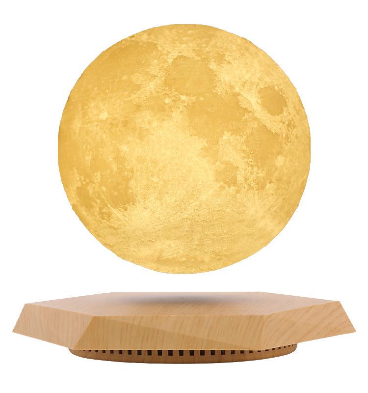 

Desk lamp, ambient bedside night light, magnetic levitation moon lamp, festival LED light, gift Message plug type