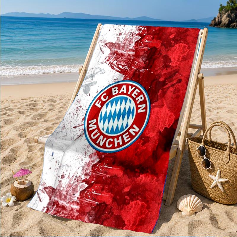 Munich FC Artwork Printed Microfiber Beach Towel, Soft And Absorbent, Quick-Dry, Ideal for Summer Travel, Beach Essential, Swimming Pool