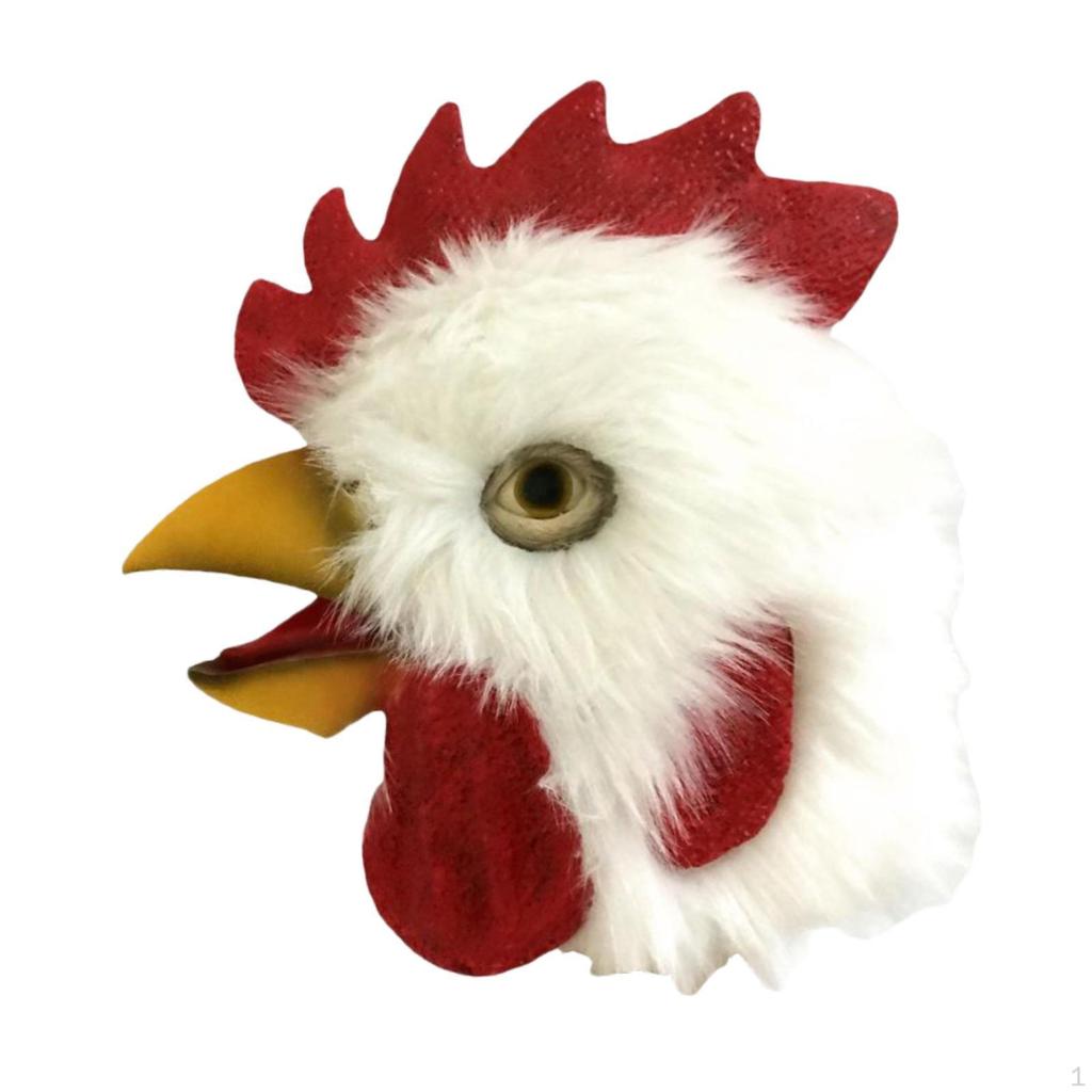 Head Halloween Costume Latex Hilarious Cosplay Animal Bird Cock Headwear for Role Play Christmas
