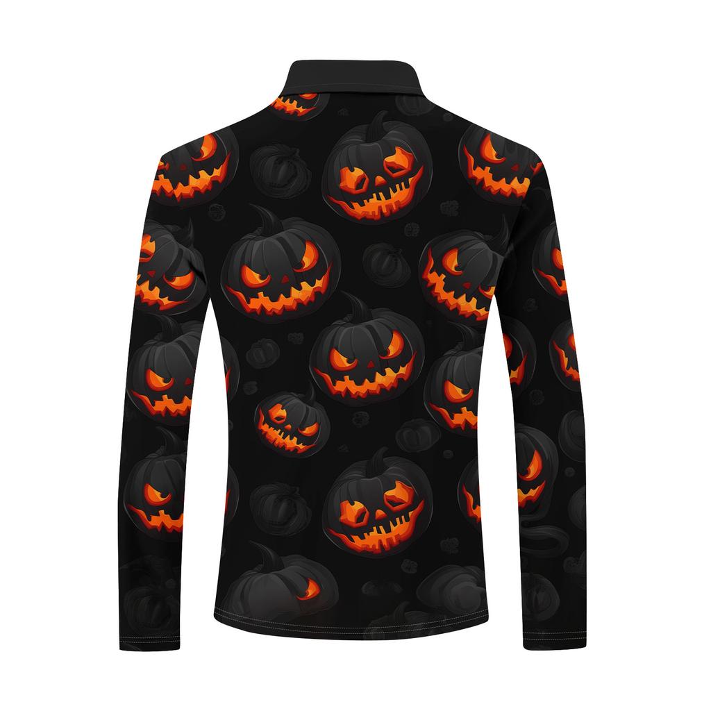 Golfhemd für Herren, lässig, sportlich, V-Ausschnitt, gerippter Kragen, lange Ärmel, modisch, leger, einfarbig, einfarbig, Frühling & Sommer, normale Passform