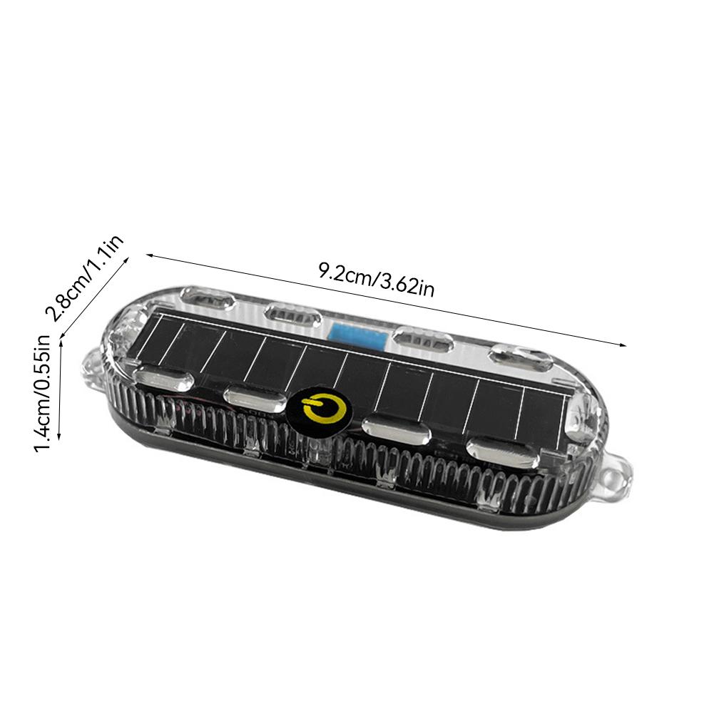 Solar Power Mortorcycle Car LED Warning Light Night Ride Tail Light Anti-rear Strobe Light for Motorcycle Electric Vehicle Bicycle #469274