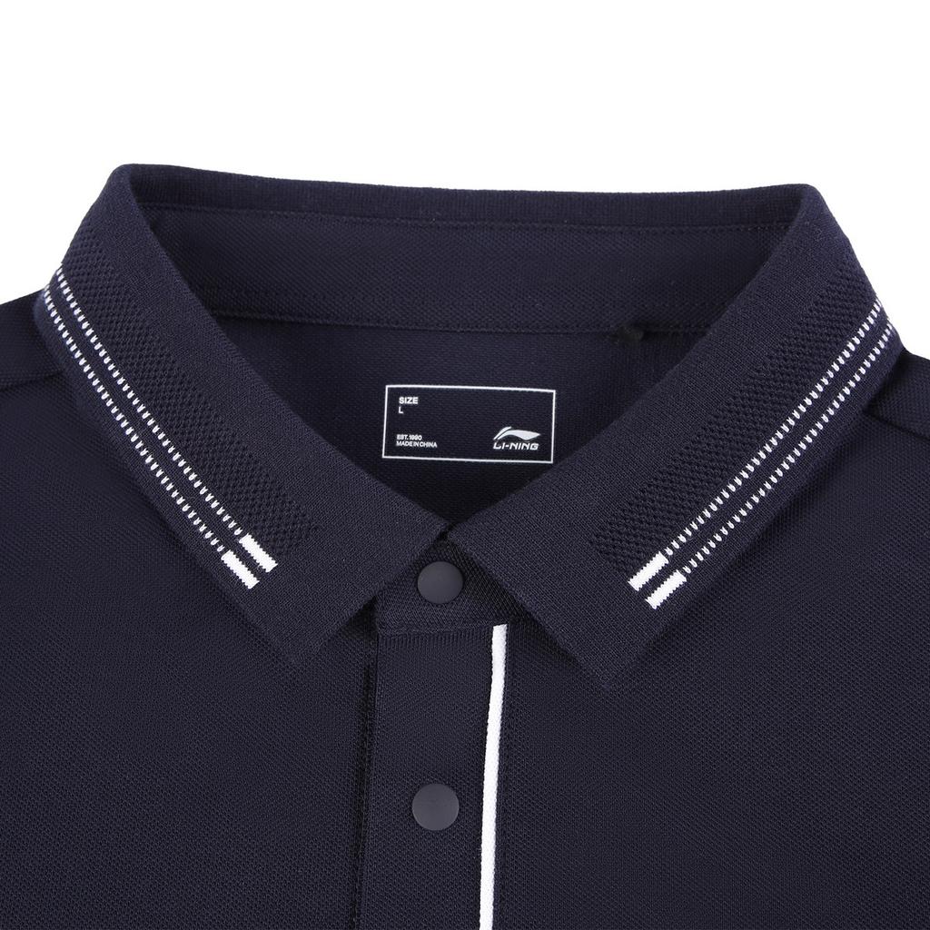 Li Ning Sports Casual Short Sleeve Polo Shirt Fashion Breathable Men tops Legendary-Blue APLW477-9