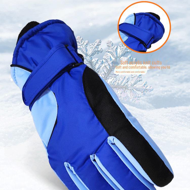 "Premium Winter Waterproof Ski Gloves with Velvet Lining for Men & Women - Windproof, Warm & Ideal for Cycling Outdoors"